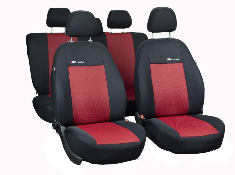 ERJOT KRE-EXC Rot Maßgefertigte Sitzbezüge kompatibel mit FIAT Panda II Schonbezüge Autositzbezüge Komplett Set von ERJOT