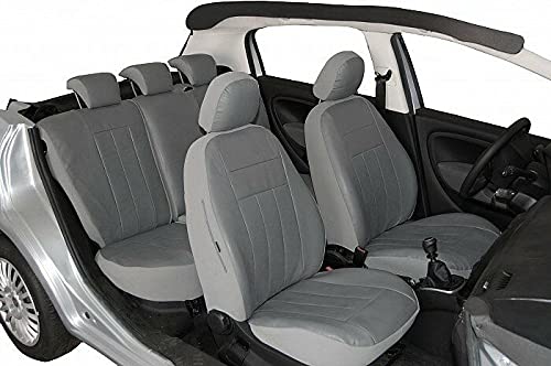 ERJOT Kompatibel für Mercedes E-Klasse W210 Maßgefertigte Kunstleder Sitzbezüge Schonbezüge Autositzbezüge in Grau von ERJOT
