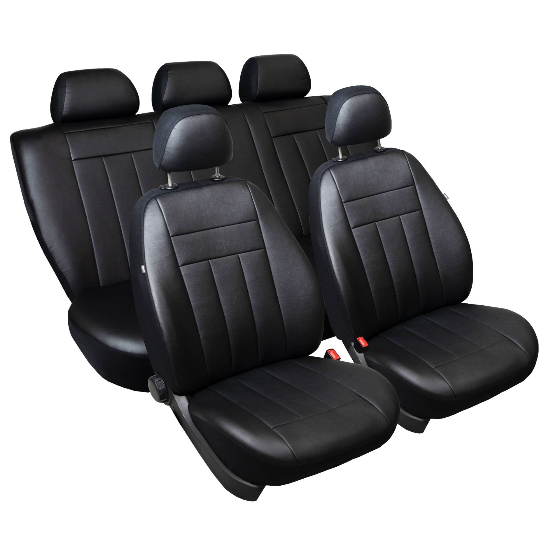 ERJOT Maßgefertigte Autositzbezüge Kunstleder Schonbezüge kompatibel mit VW Golf IV in Schwarz von ERJOT