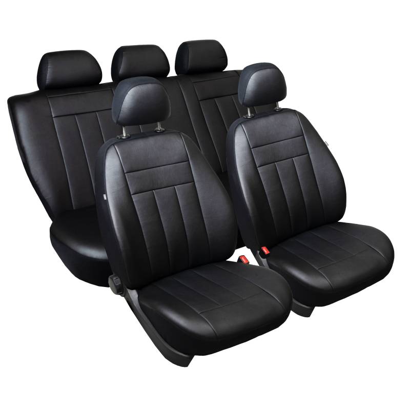 ERJOT Maßgefertigte Kunstleder Sitzbezüge kompatibel mit Mercedes W205 Schonbezüge Autositzbezüge in Schwarz von ERJOT