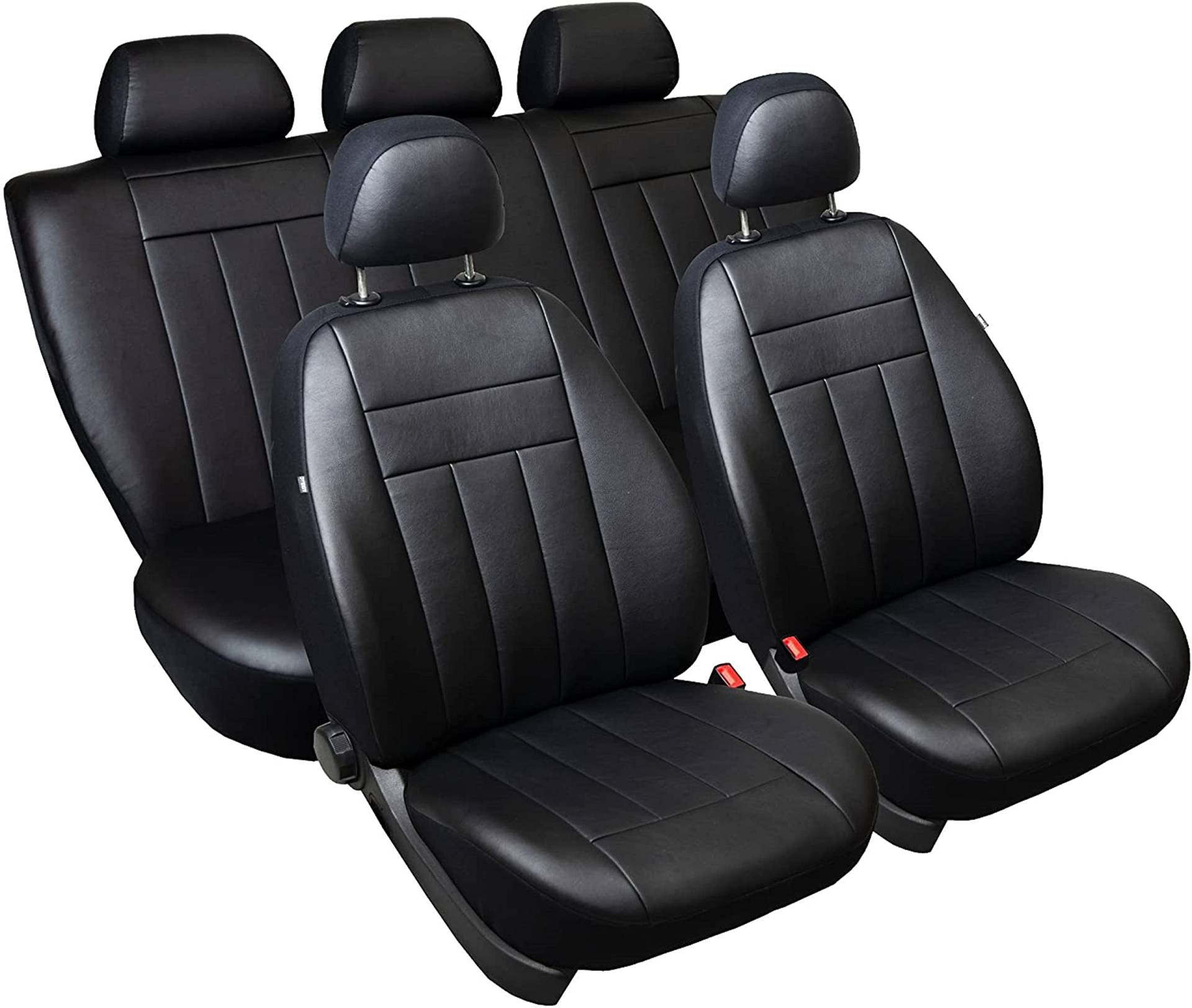 ERJOT Maßgefertigte Kunstleder Sitzbezüge kompatibel mit VW Bora II Schonbezüge Autositzbezüge in Schwarz von ERJOT