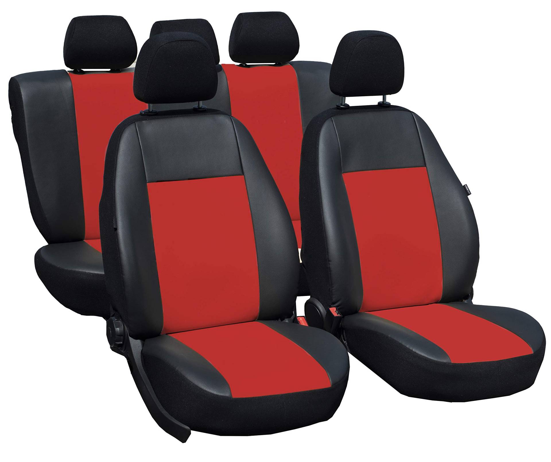 ERJOT Premium Kunstleder Universal Autositzbezüge Sitzbezüge Schonbezüge SCHWARZ Rot von ERJOT