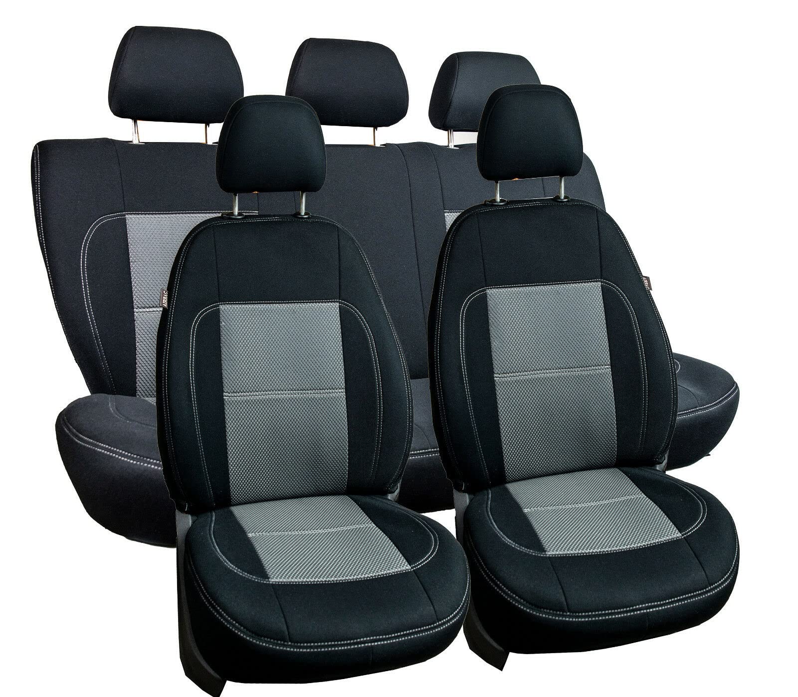 ERJOT Rimers Autositzbezüge kompatibel mit Skoda Scala Grau maßgefertigte modellspezifische Sitzbezüge Komplett Set von ERJOT