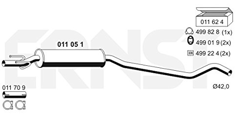 ERNST 011051 Mittelschalldämpfer von ERNST
