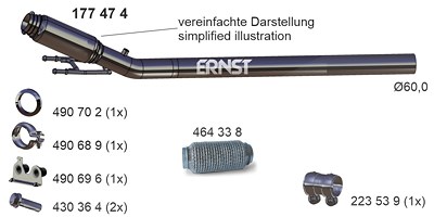 Ernst Abgasrohr [Hersteller-Nr. 177474] für VW von ERNST