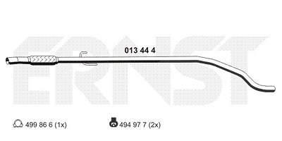 Ernst Abgasrohr [Hersteller-Nr. 013444] für Opel von ERNST