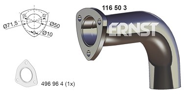 Ernst Abgasrohr [Hersteller-Nr. 116503] für VW von ERNST