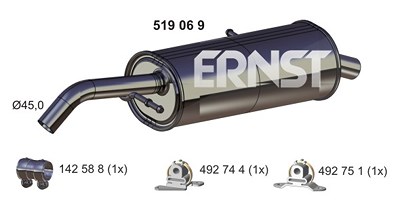 Ernst Endschalldämpfer [Hersteller-Nr. 519069] für Citroën von ERNST