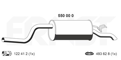 Ernst Endschalldämpfer [Hersteller-Nr. 550000] für Fiat von ERNST