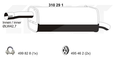 Ernst Endschalldämpfer [Hersteller-Nr. 310291] für Ford von ERNST