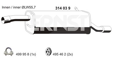 Ernst Endschalldämpfer [Hersteller-Nr. 314039] für Ford von ERNST