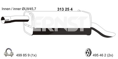 Ernst Endschalldämpfer [Hersteller-Nr. 313254] für Ford von ERNST