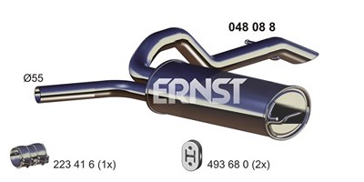 Ernst Endschalldämpfer [Hersteller-Nr. 048088] für Nissan, Opel, Renault von ERNST