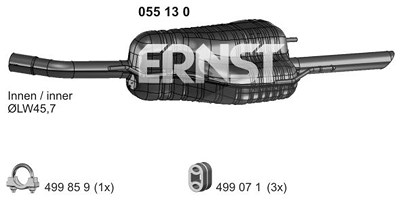 Ernst Endschalldämpfer [Hersteller-Nr. 055130] für Opel von ERNST