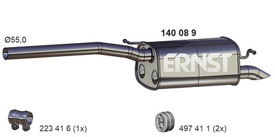 Ernst Endschalldämpfer [Hersteller-Nr. 140089] für VW von ERNST