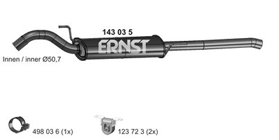 Ernst Endschalldämpfer [Hersteller-Nr. 143035] für VW von ERNST