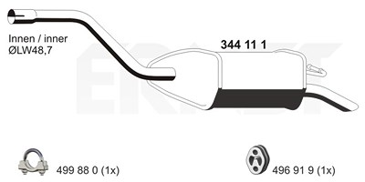 Ernst Endschalldämpfer [Hersteller-Nr. 344111] für Ford von ERNST