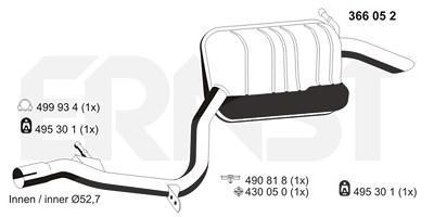 Ernst Endschalldämpfer [Hersteller-Nr. 366052] für Mercedes-Benz von ERNST