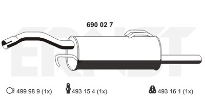 Ernst Endschalldämpfer [Hersteller-Nr. 690027] für Mitsubishi von ERNST