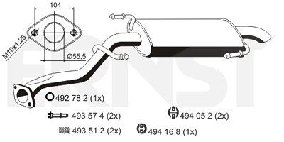 Ernst Endschalldämpfer [Hersteller-Nr. 687034] für Toyota von ERNST