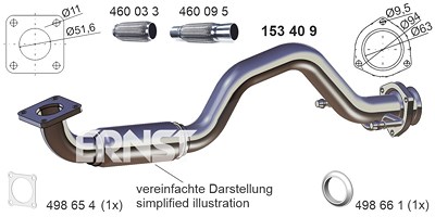 Ernst Hosenrohr [Hersteller-Nr. 153409] für Seat, VW von ERNST