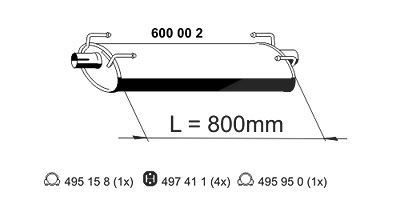 Ernst Mittelschalldämpfer [Hersteller-Nr. 600002] für Iveco von ERNST