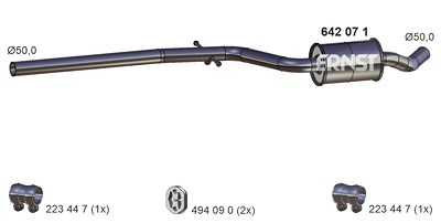 Ernst Mittelschalldämpfer [Hersteller-Nr. 642071] für Seat von ERNST