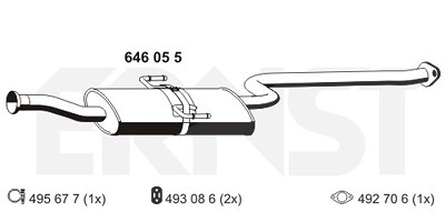 Ernst Mittelschalldämpfer [Hersteller-Nr. 646055] für Hyundai von ERNST