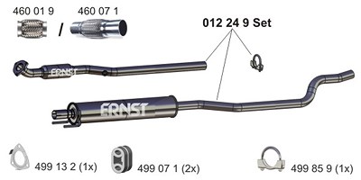 Ernst Mittelschalldämpfer [Hersteller-Nr. 012249] für Opel von ERNST