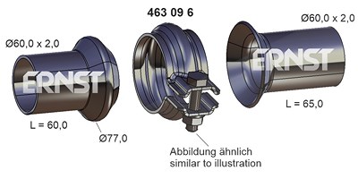 Ernst Reparatursatz, Abgasrohr [Hersteller-Nr. 463096] für Citroën, Fiat, Lancia, Nissan, Peugeot von ERNST