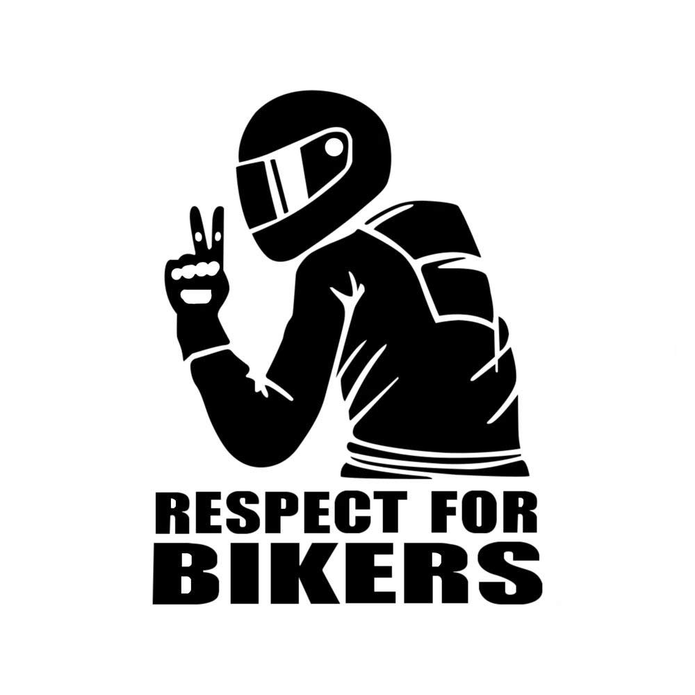 EROSPA® Aufkleber KFZ Auto Motorrad - Respect for Bikers - Car-Sticker (Schwarz) von EROSPA
