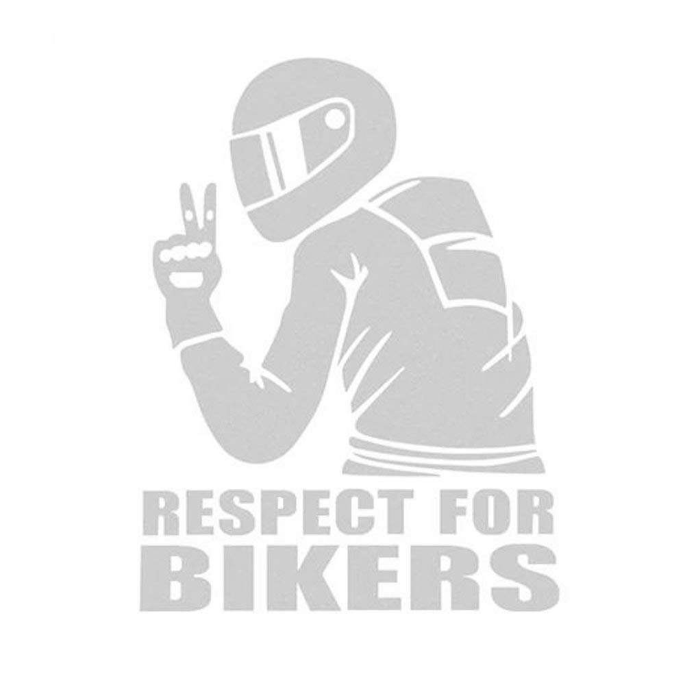 EROSPA® Aufkleber KFZ Auto Motorrad - Respect for Bikers - Car-Sticker (Silber) von EROSPA