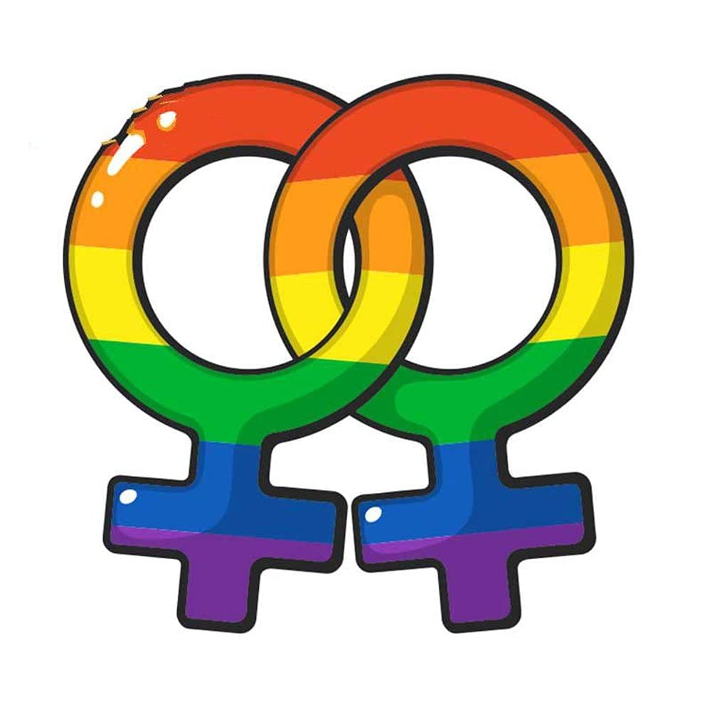 EROSPA® Auto-Aufkleber - Gender Symbol Lesbisch Lesben - Rainbow Regenbogen - 16 x 16 cm - Car-Sticker - Gay Pride LGBT von EROSPA