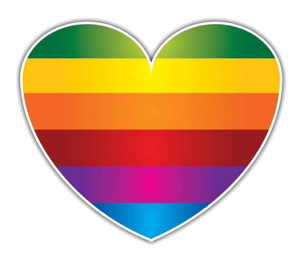 EROSPA® Auto-Aufkleber - Herz Rainbow Regenbogen - Car-Sticker - Gay Pride LGBT von EROSPA