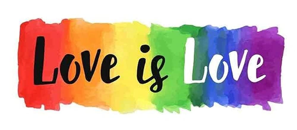EROSPA® Auto-Aufkleber - Love is Love Schriftzug - Rainbow Regenbogen - 13 x 4,7 cm - Car-Sticker - Gay Pride LGBT von EROSPA