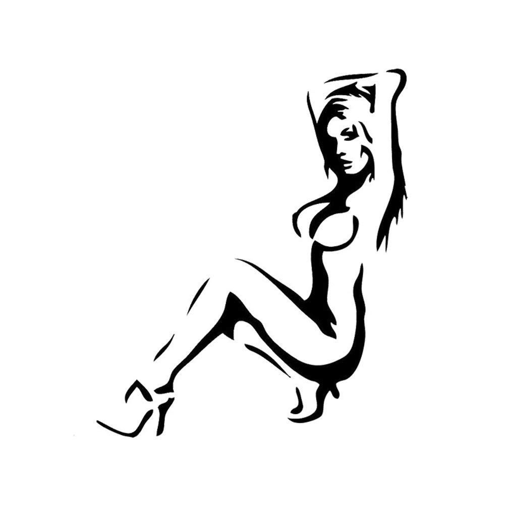 EROSPA® Auto-Aufkleber - Sexy Frau/Girl/Woman - Brust Nackt - Car-Sticker (Schwarz) von EROSPA