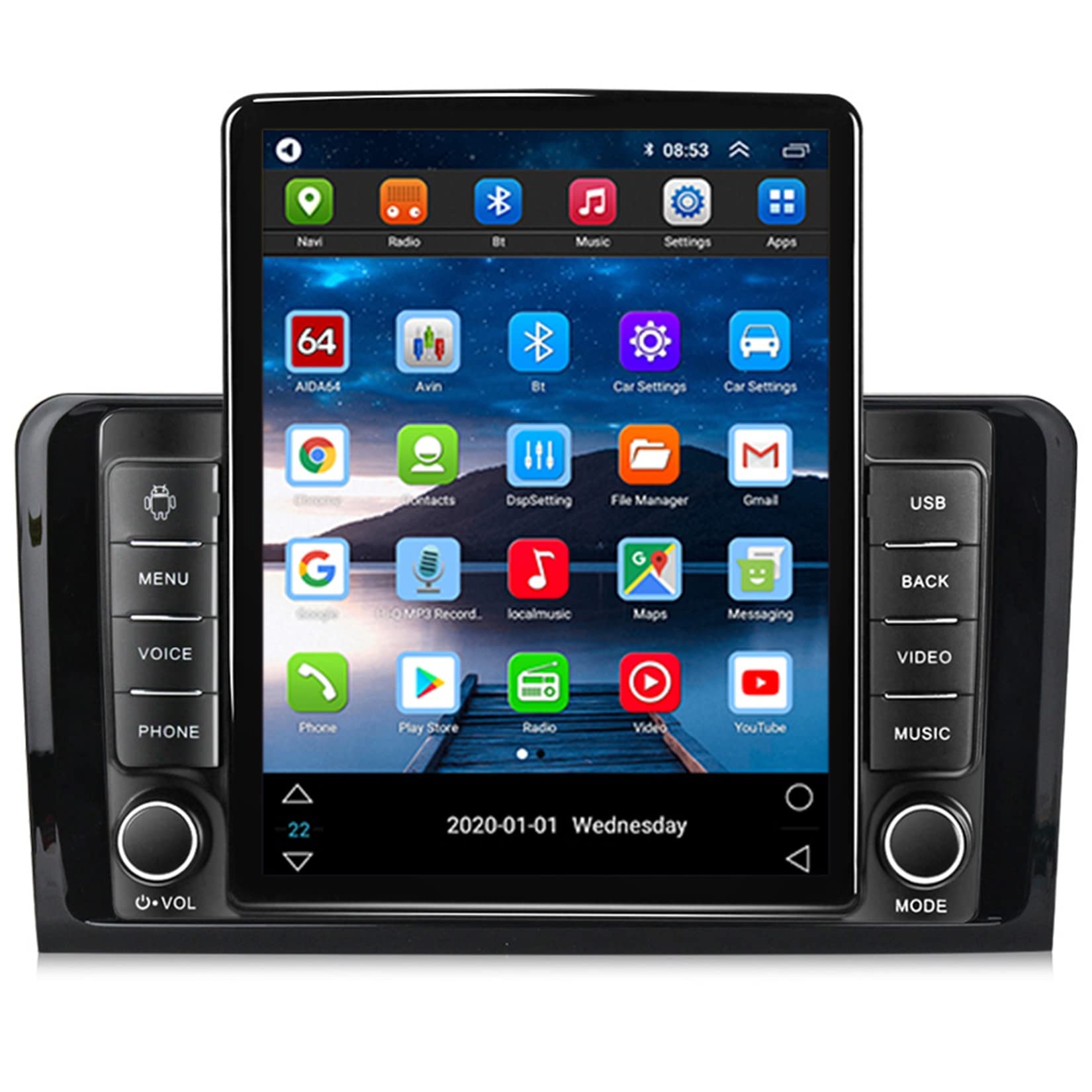 ERPENG Android 11 Autoradio Autonavigation 2 Din Für Mercedes Benz M-Class W164 GL-Class X164 ML GL GPS Radio Navigator Satellite Navigator 9.5" Mit Bluetooth Radio, Mirror Link, USB, AUX von ERPENG