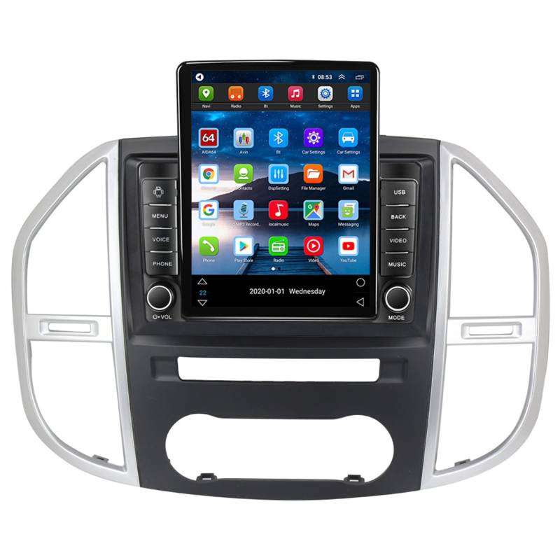 ERPENG Android 11 GPS Navi Navigationsgerät 2 Din Für Mercedes Benz Vito 3 W447 2014-2020 Multimedia Autoradio Car Radio 9.5" Mit Bluetooth FM Radio, Mirror Link, USB, AUX (Color : TS800 8G 128G) von ERPENG