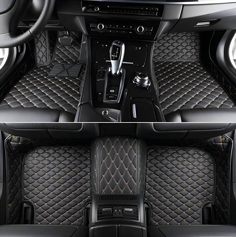 Auto-Fußmatten für Acura ZDX 2009-2017, rutschfeste Leder-Fußmatten, Auto-Innenausstattung.,Black von ERQIAN
