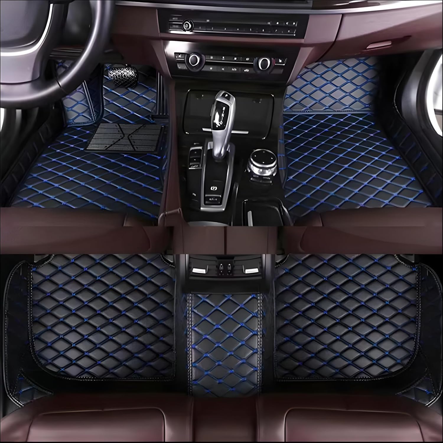 Auto-Fußmatten für Alfa Romeo Stelvio 2017-2021, rutschfeste Leder-Fußmatten, Auto-Innenausstattung., Black B Auto-Fußmatten für Alfa Romeo Stelvio 2017-2021, rutschfeste Leder-Fußmatten, Auto-Innenausstattung., Black B von ERQIAN