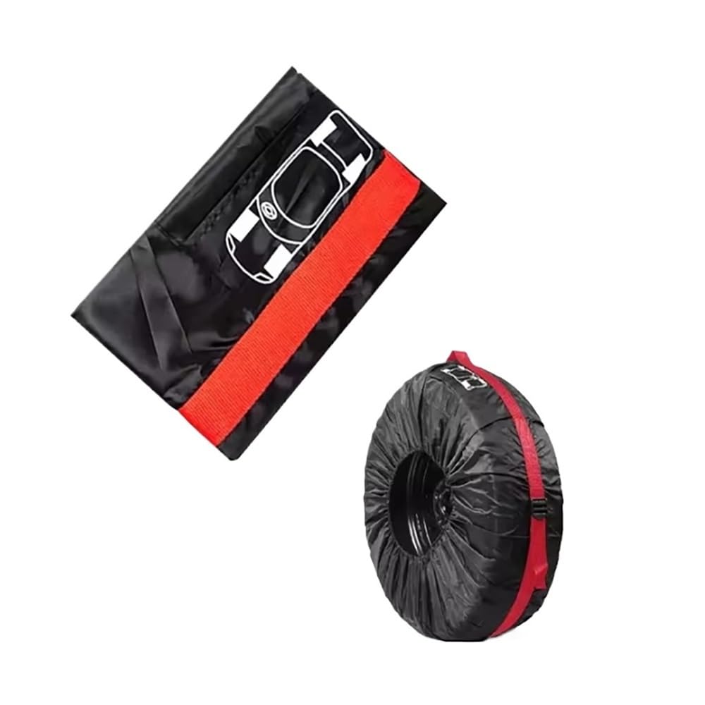 1 x Universal-Auto-Ersatzreifenabdeckung, Aufbewahrungstasche, tragbares Oxford-Gewebe, staubdichter Schutz, Auto-Styling, (LTZ-Red-L) von ERQIAO