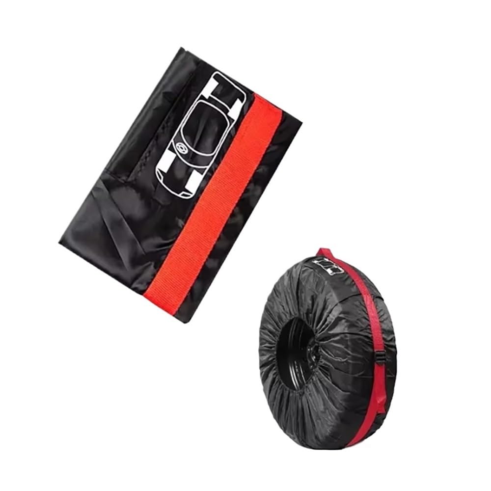 1 x Universal-Auto-Ersatzreifenabdeckung, Aufbewahrungstasche, tragbares Oxford-Gewebe, staubdichter Schutz, Auto-Styling, (LTZ-Red-S) von ERQIAO