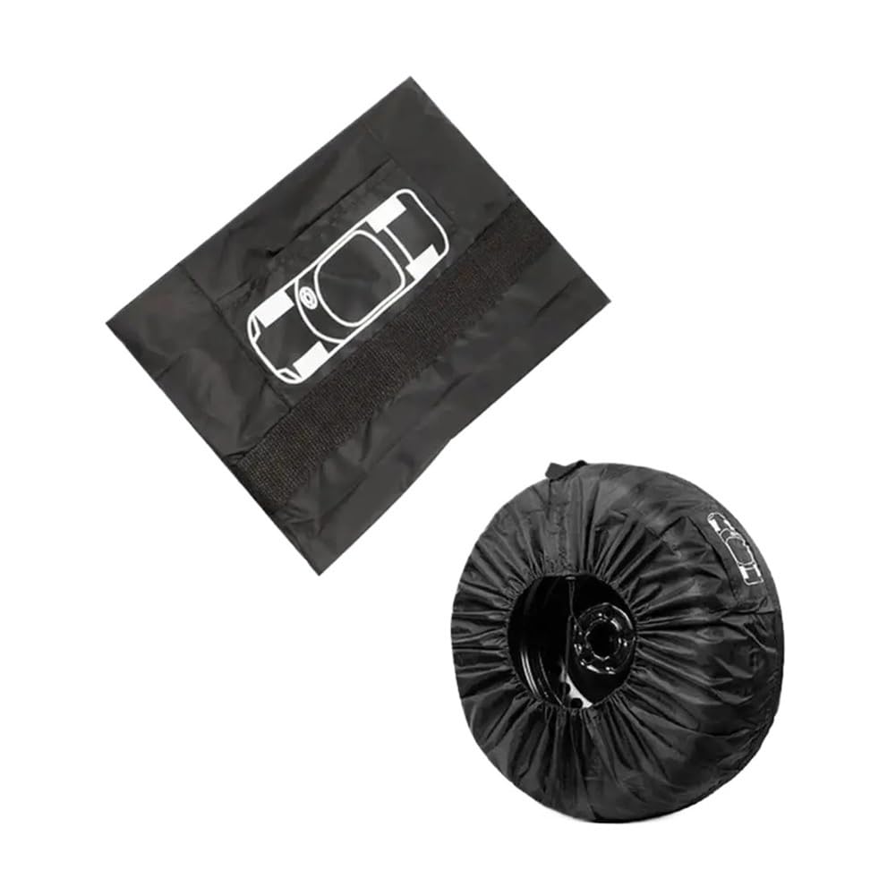 Auto-Ersatzreifenabdeckung, Nylon, Aufbewahrungstaschen, Fahrzeugreifen, wasserdicht, staubdicht, Styling-Zubehör (schwarz, 33–45,7 cm) von ERQIAO
