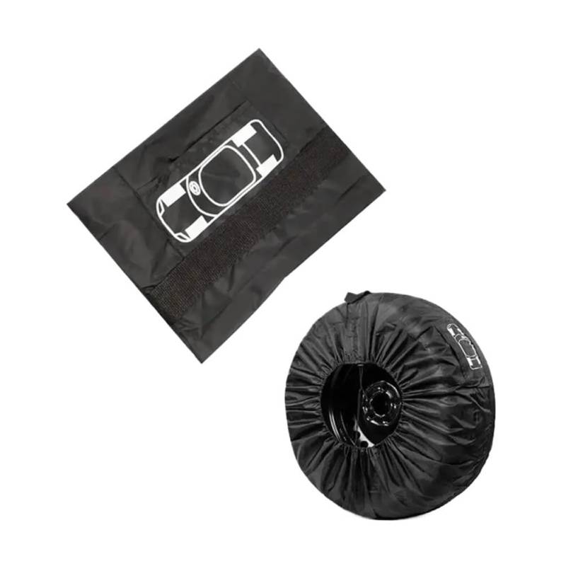 Auto-Ersatzreifenabdeckung, Nylon, Aufbewahrungstaschen, Fahrzeugreifen, wasserdicht, staubdicht, Styling-Zubehör (schwarz, 33–45,7 cm) von ERQIAO
