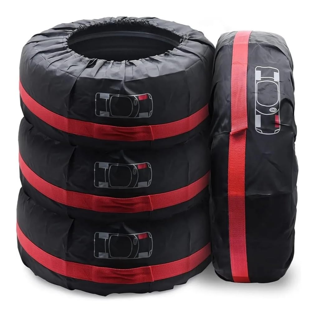 Auto-Ersatzreifenabdeckung, Polyester, Aufbewahrungstaschen, Fahrzeug-Reifenzubehör, staubdichter Schutz, Styling (1 Stück, L 40,6–50,8 cm) von ERQIAO