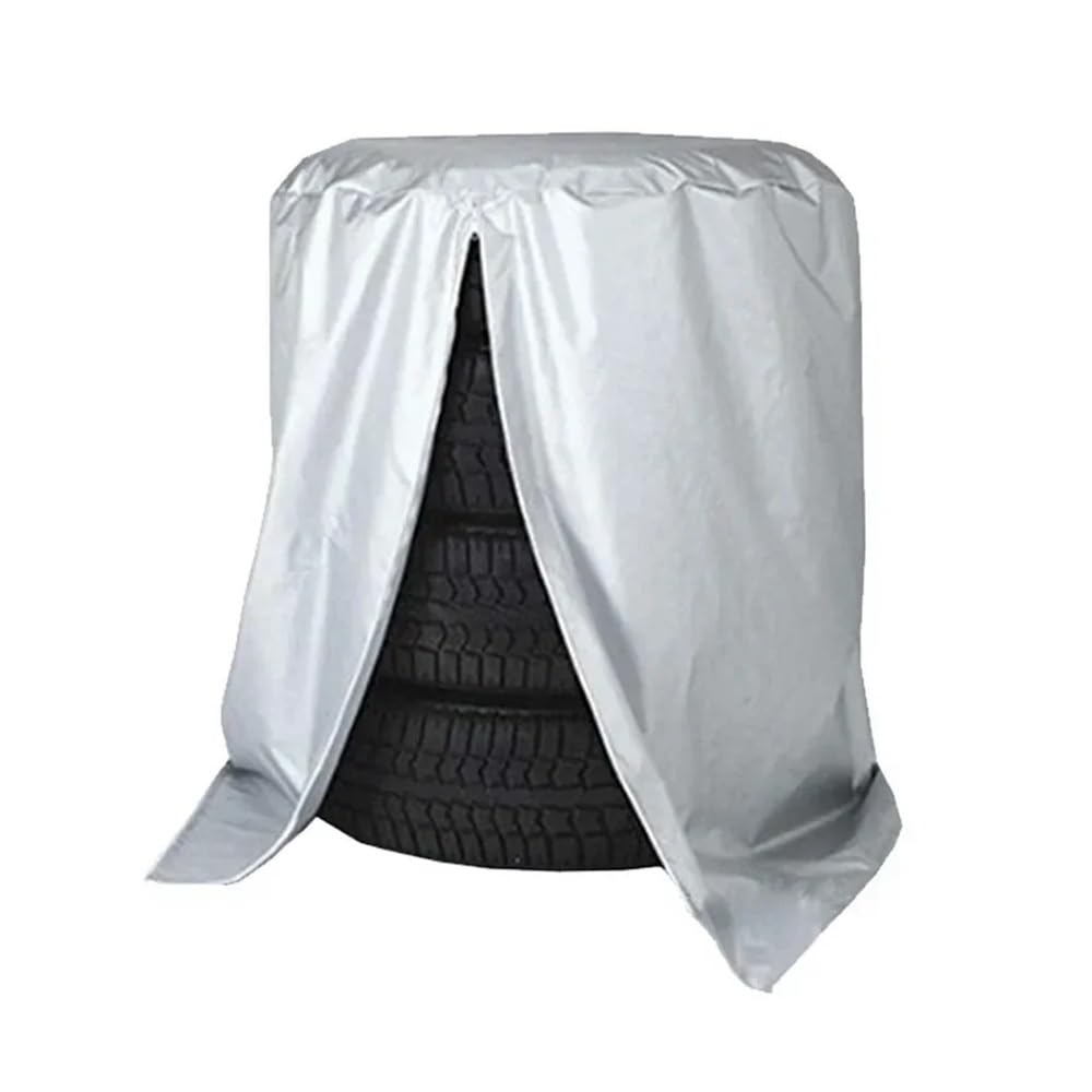 Auto-Reifenabdeckung in verschiedenen Größen, Aufbewahrungstasche, wasserdicht, staubdicht, 210D Polyester, große Kapazität, Outdoor-Reifenabdeckungen (Silber, M (73 x 110) von ERQIAO