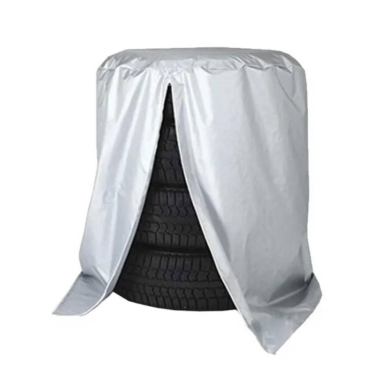 Auto-Reifenabdeckung in verschiedenen Größen, Aufbewahrungstasche, wasserdicht, staubdicht, 210D Polyester, große Kapazität, Outdoor-Reifenabdeckungen (Silber, M (73 x 110) von ERQIAO