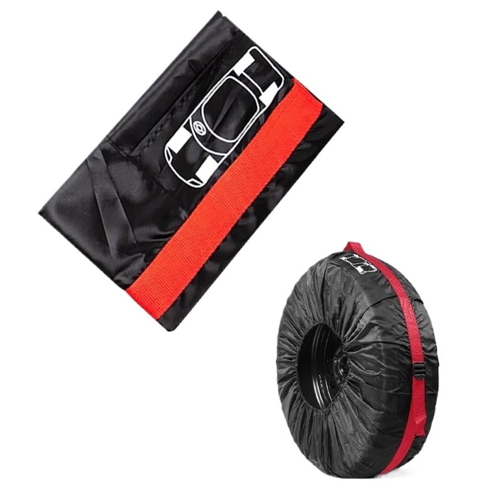 Universal-Ersatzreifenabdeckung, Polyester, Aufbewahrungstasche für Autoreifen, Autoreifenzubehör, Auto-Fahrzeug-Radschutz (rot, L) von ERQIAO