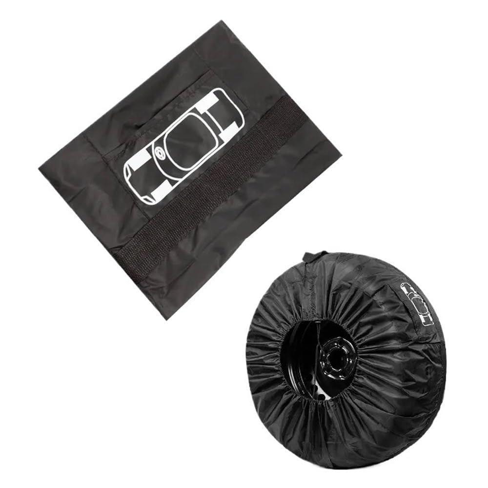 Universal-Ersatzreifenabdeckung, Polyester, Aufbewahrungstasche für Autoreifen, Autoreifenzubehör, Auto-Fahrzeug-Radschutz (schwarz, L) von ERQIAO