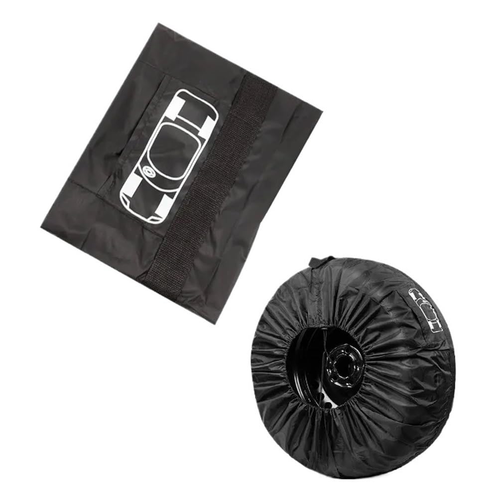 Universal-Ersatzreifenabdeckung, Polyester, Aufbewahrungstasche für Autoreifen, Autoreifenzubehör, Auto-Fahrzeug-Radschutz (schwarz, S) von ERQIAO